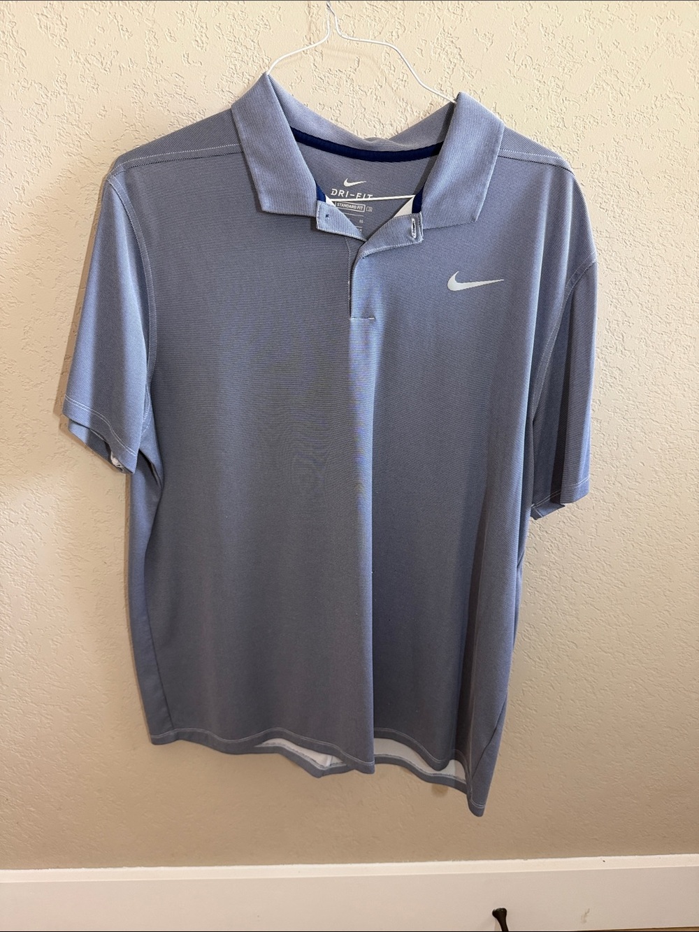 Nike Men's Slate Blue Dri-FIT Polo with Swoosh